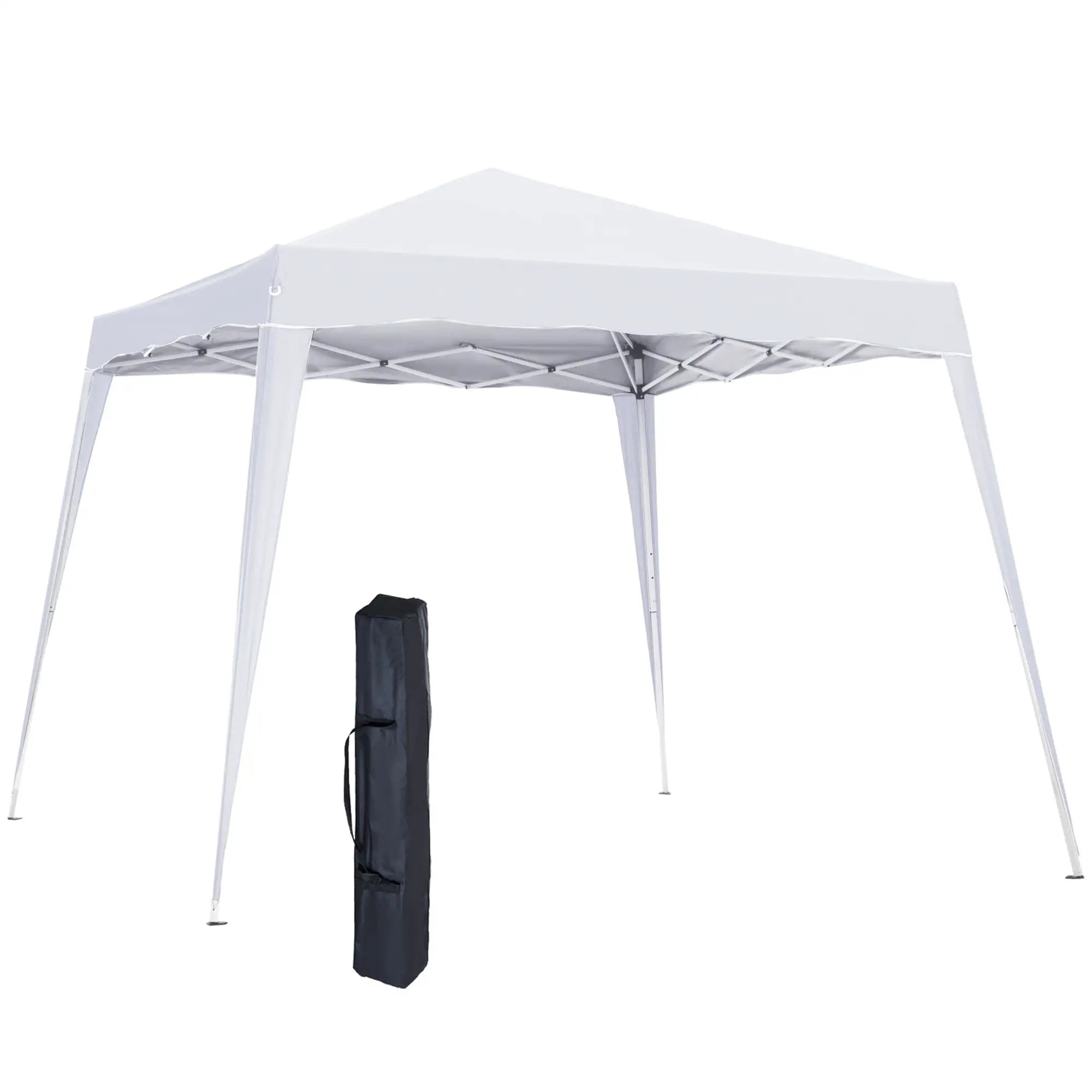 8' x 8' Pop Up Canopy, Outdoor Foldable Tent, Portable with Bag, White Pop Up Canopies at Gallery Canada