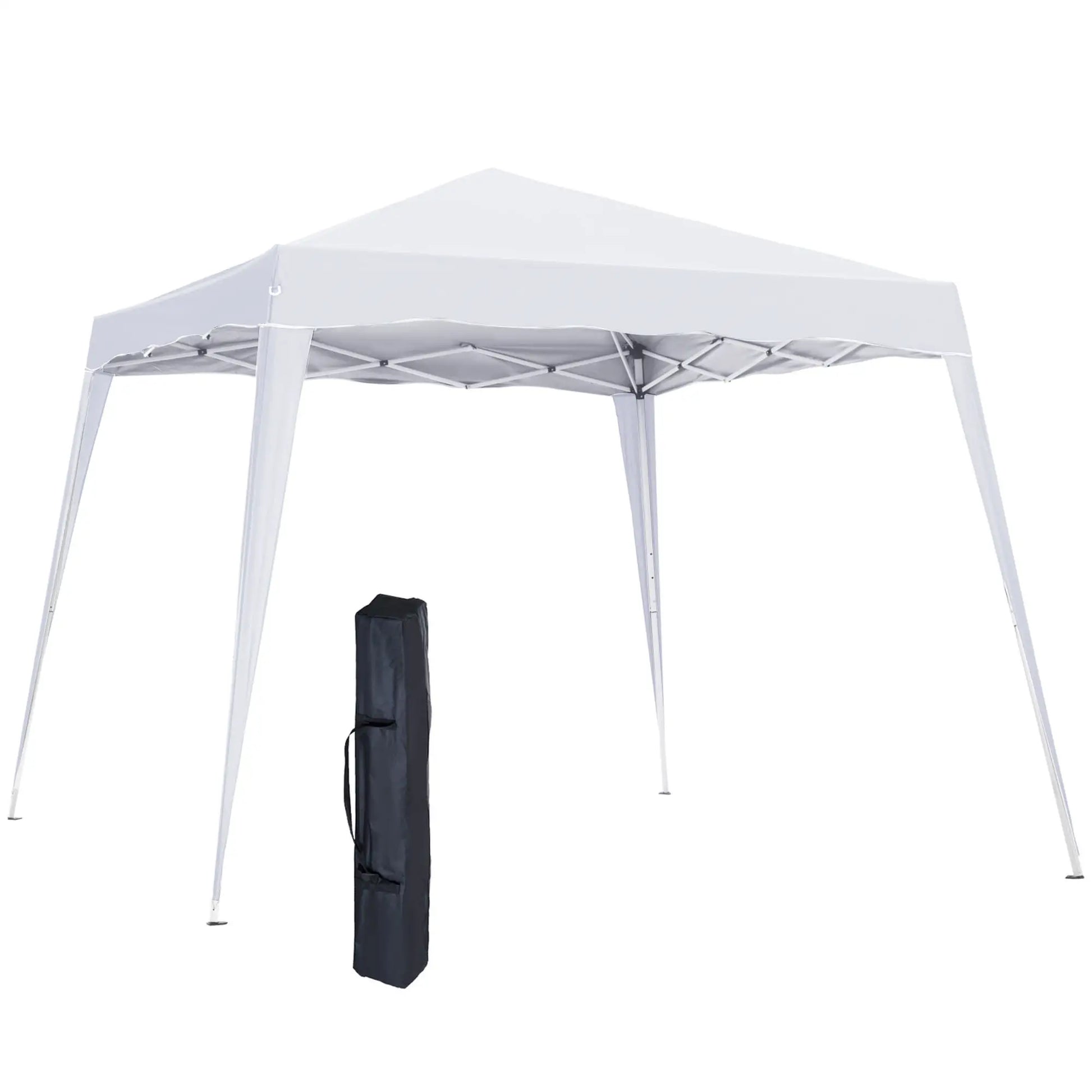8' x 8' Pop Up Canopy, Outdoor Foldable Tent, Portable with Bag, White Pop Up Canopies at Gallery Canada