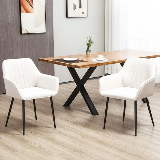 Dining Chairs Set of 2, Upholstered Linen Fabric, Beige Bar Stools Beige at Gallery Canada