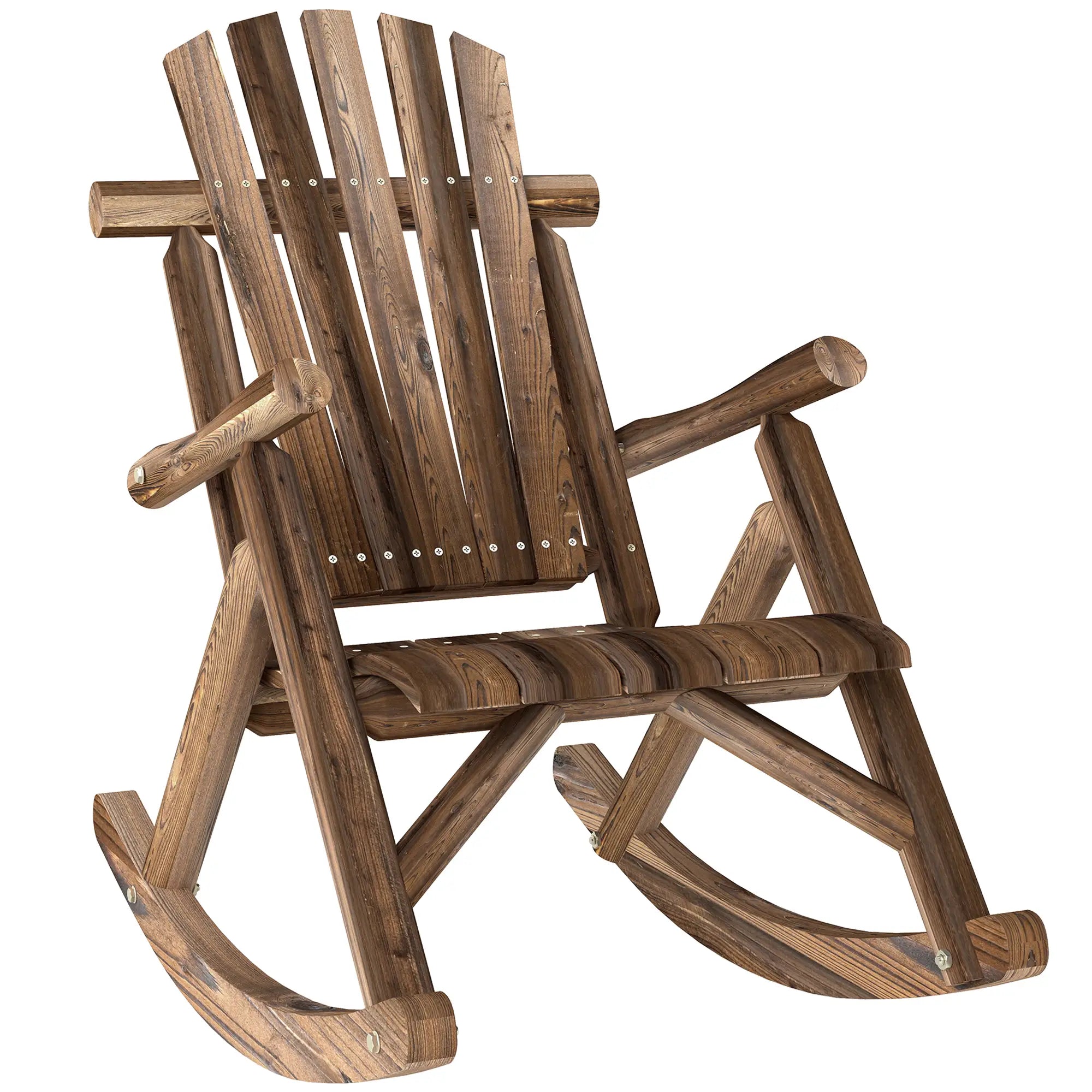 Wooden Outdoor Rocking Chair, Oversized Adirondack Patio Rocker, Carbonized Outdoor Rocking Chairs at Gallery Canada