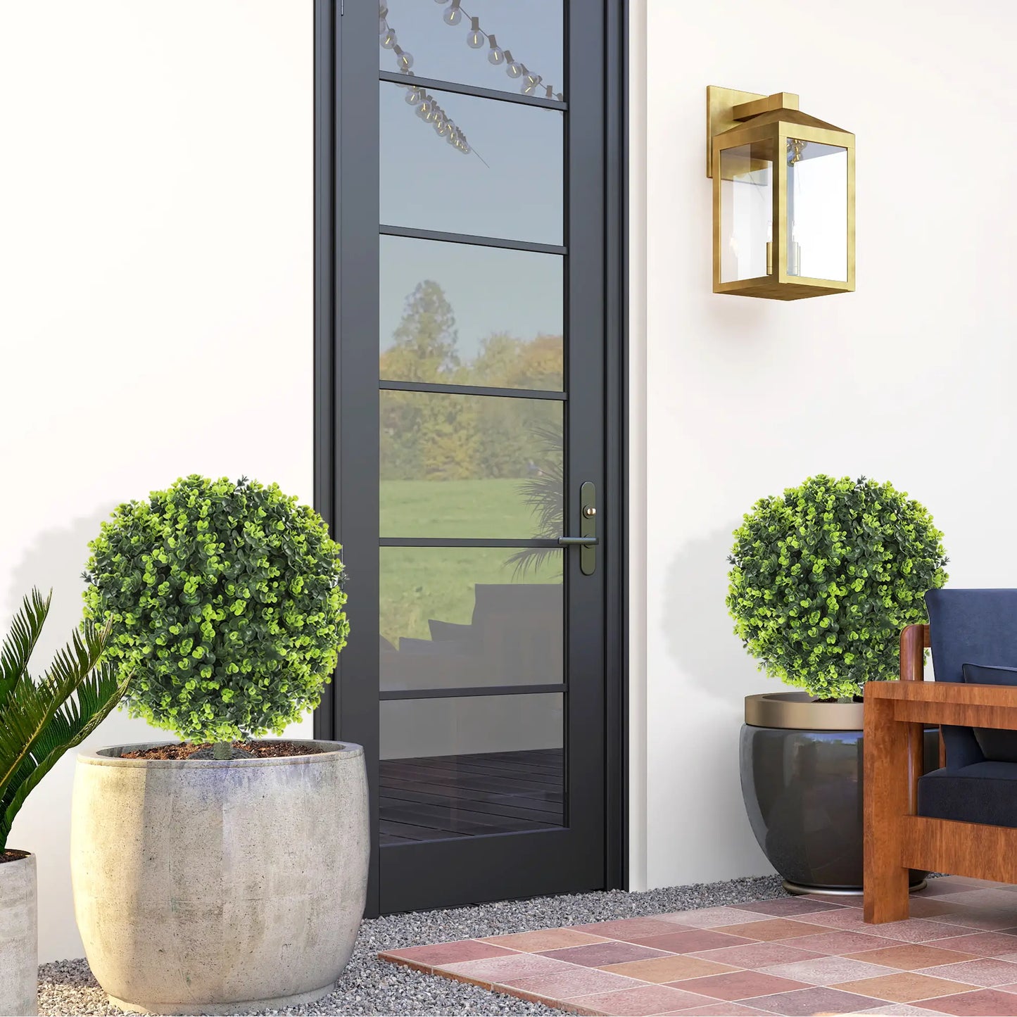 2 Pack 1.3ft Artificial Eucalyptus Topiary, UV Resistant Faux Greenery Artificial Trees at Gallery Canada