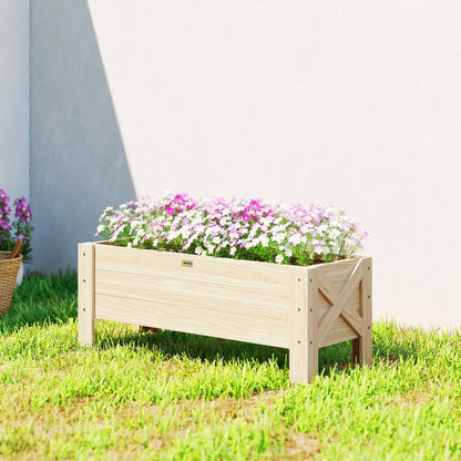 3.3 x 1.2 x 1.2 ft Raised Garden Bed Planter, Natural Wooden Planter Boxes at Gallery Canada