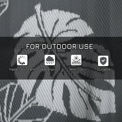 Reversible Outdoor RV Rug, Patio Mat, 6' x 9', Grey and White Garden Decor at Gallery Canada