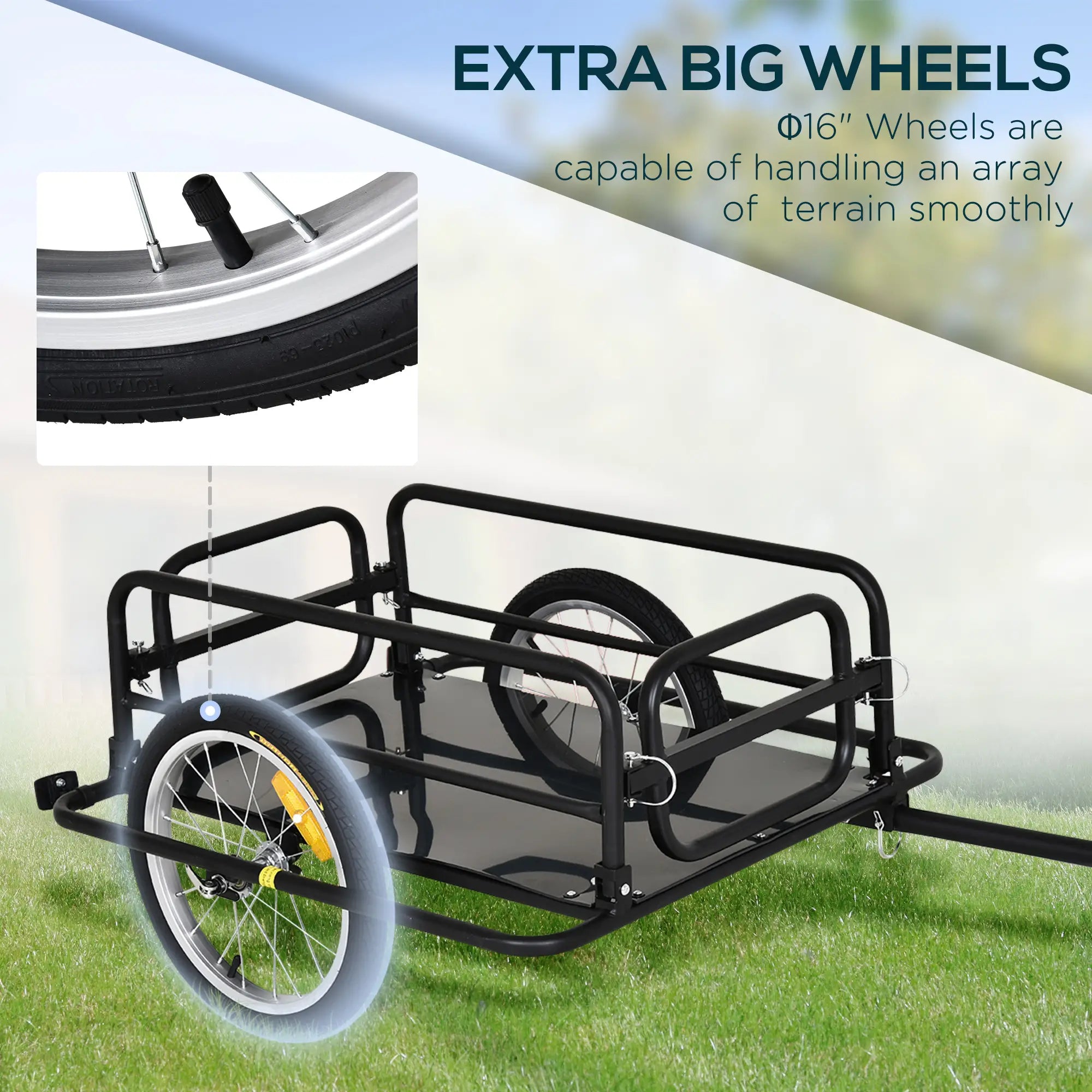 Folding Bicycle Cargo Trailer, Utility Bike Cart, Black Bike Cargo Trailers at Gallery Canada