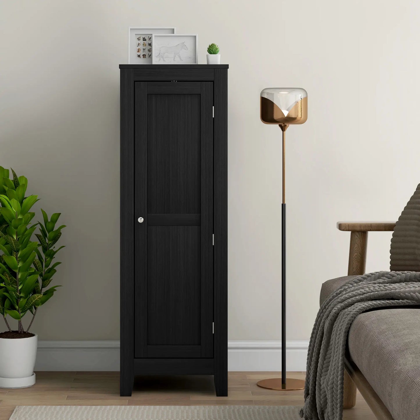 Adjustable Shelf Kitchen Pantry Storage Cabinet, Black Kitchen Pantry Cabinets at Gallery Canada