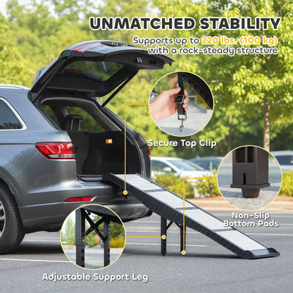 Foldable Dog Car Ramp, 69" x 15.7", Non-Slip TPR Surface, For Dogs Up To 220LBS Dog Stairs at Gallery Canada