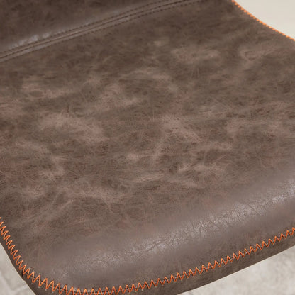 Swivel Bar Stools Set of 2, Adjustable Height, PU Leather, Brown Bar Stools at Gallery Canada