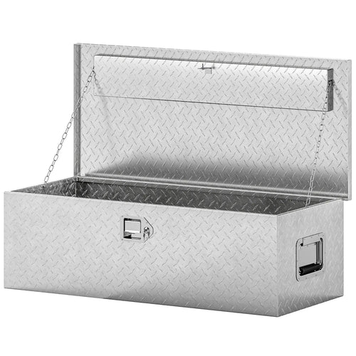 30 Inch Truck Bed Tool Box, Heavy Duty Aluminum Diamond Plate Trailer Tongue Box