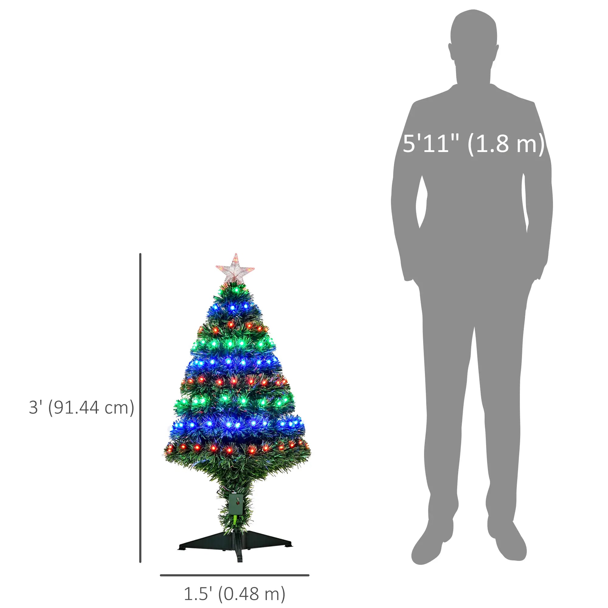 3FT Pre-Lit LED Fiber Optic Christmas Tree, With Stand Pre Lit Christmas Trees at Gallery Canada