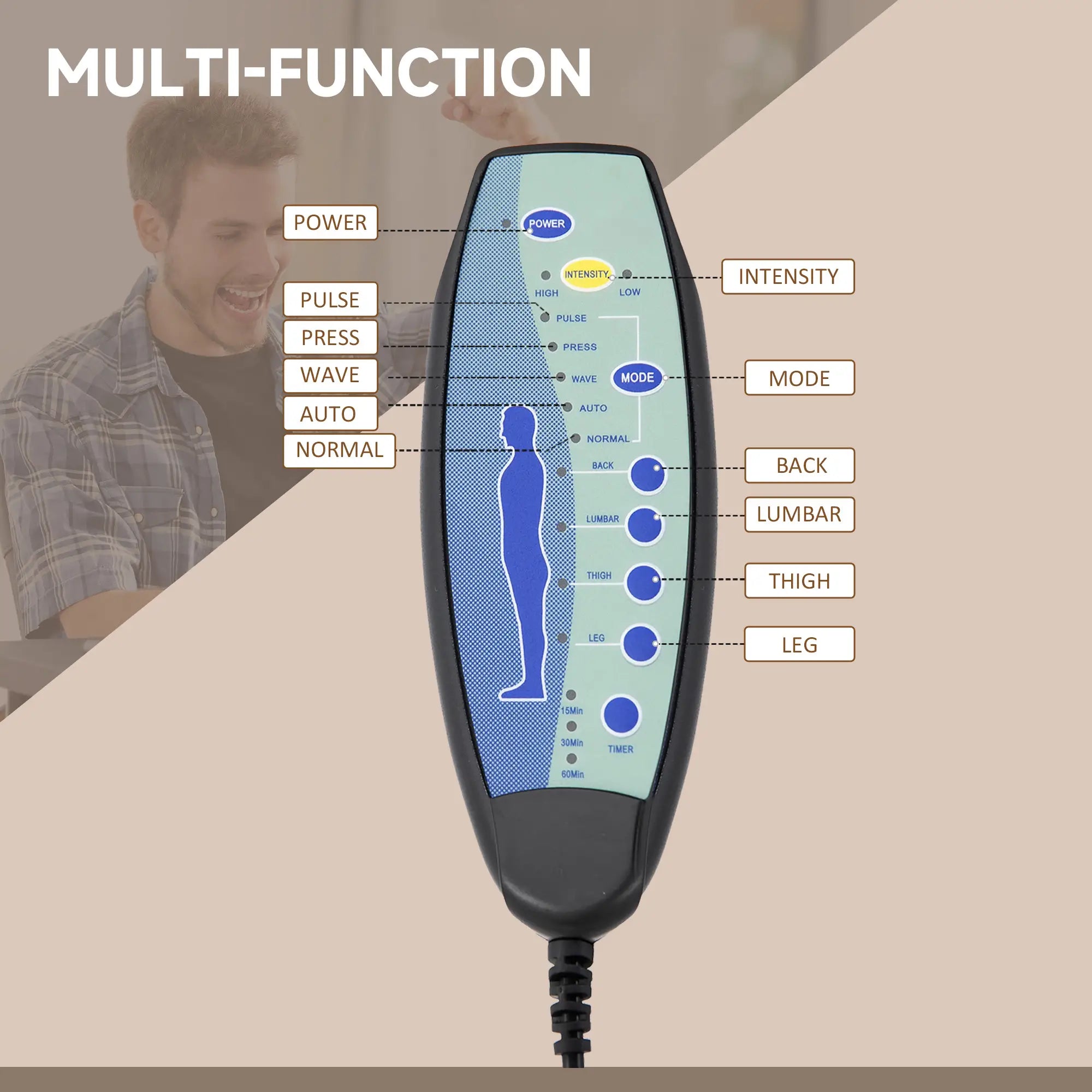 Office Chair, Vibration Massage Recliner, Retractable Footrest, Grey Massage Chairs at Gallery Canada