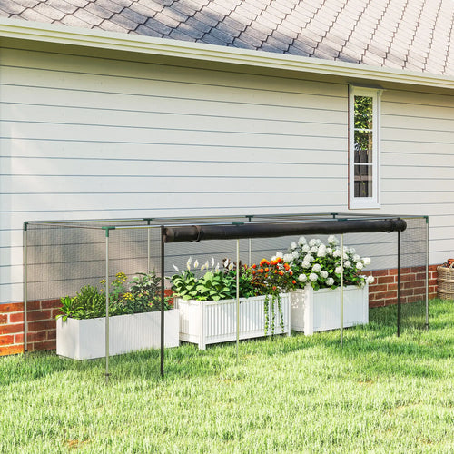 Galvanized Steel Crop Cage, Plant Protection Tent, 12' x 4', Black