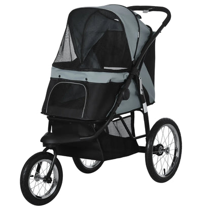 3 Big Wheels Pet Stroller, Small Medium Dogs, Cats, Folding Carrier, Adjustable Canopy, Black Dog Bike Trailers & Strollers Black at Gallery Canada