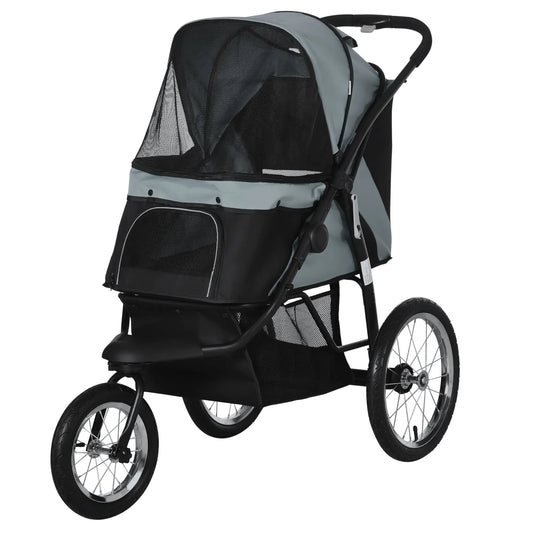 3 Big Wheels Pet Stroller, Small Medium Dogs, Cats, Folding Carrier, Adjustable Canopy, Black Dog Bike Trailers & Strollers Black at Gallery Canada
