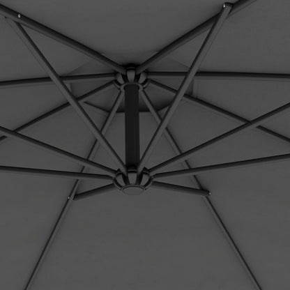 10' Grey Offset Patio Umbrella, Crank, Cross Base, Grey Offset Cantilever Umbrellas at Gallery Canada