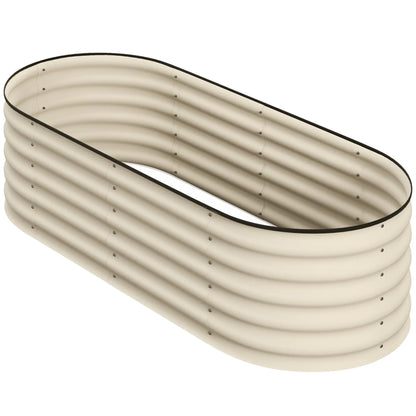5 x 2 x 1.5 FT Galvanized Steel Raised Garden Bed, Cream White