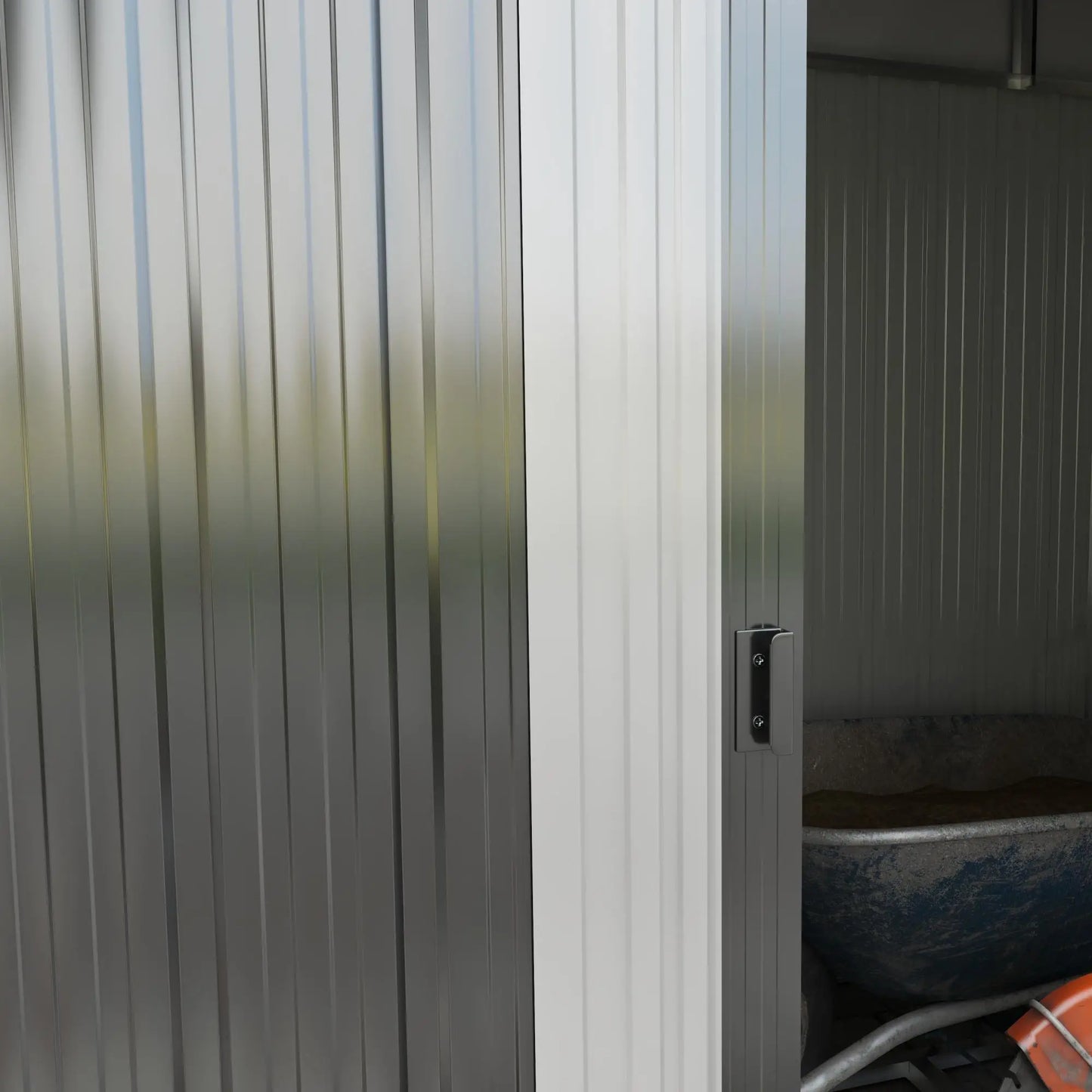 8' x 4' Galvanized Outdoor Storage Shed, Garden Shed, Adjustable Shelves Sheds at Gallery Canada