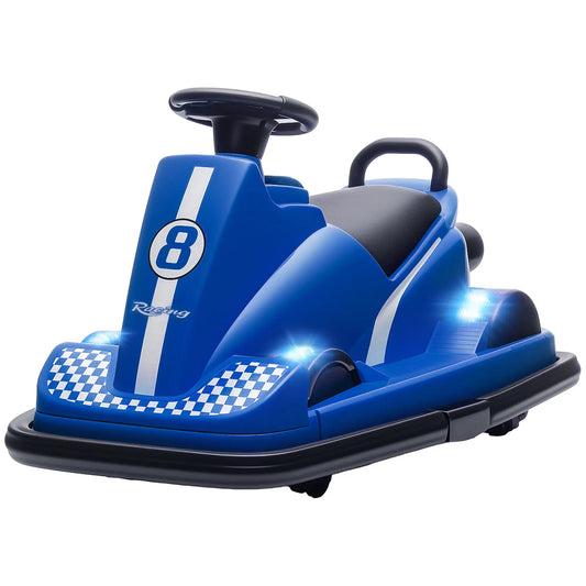 6V Bumper Car for Kids, 360 Degree Spin, Dual Motors, Music, Blue Electric Toy Cars Blue at Gallery Canada