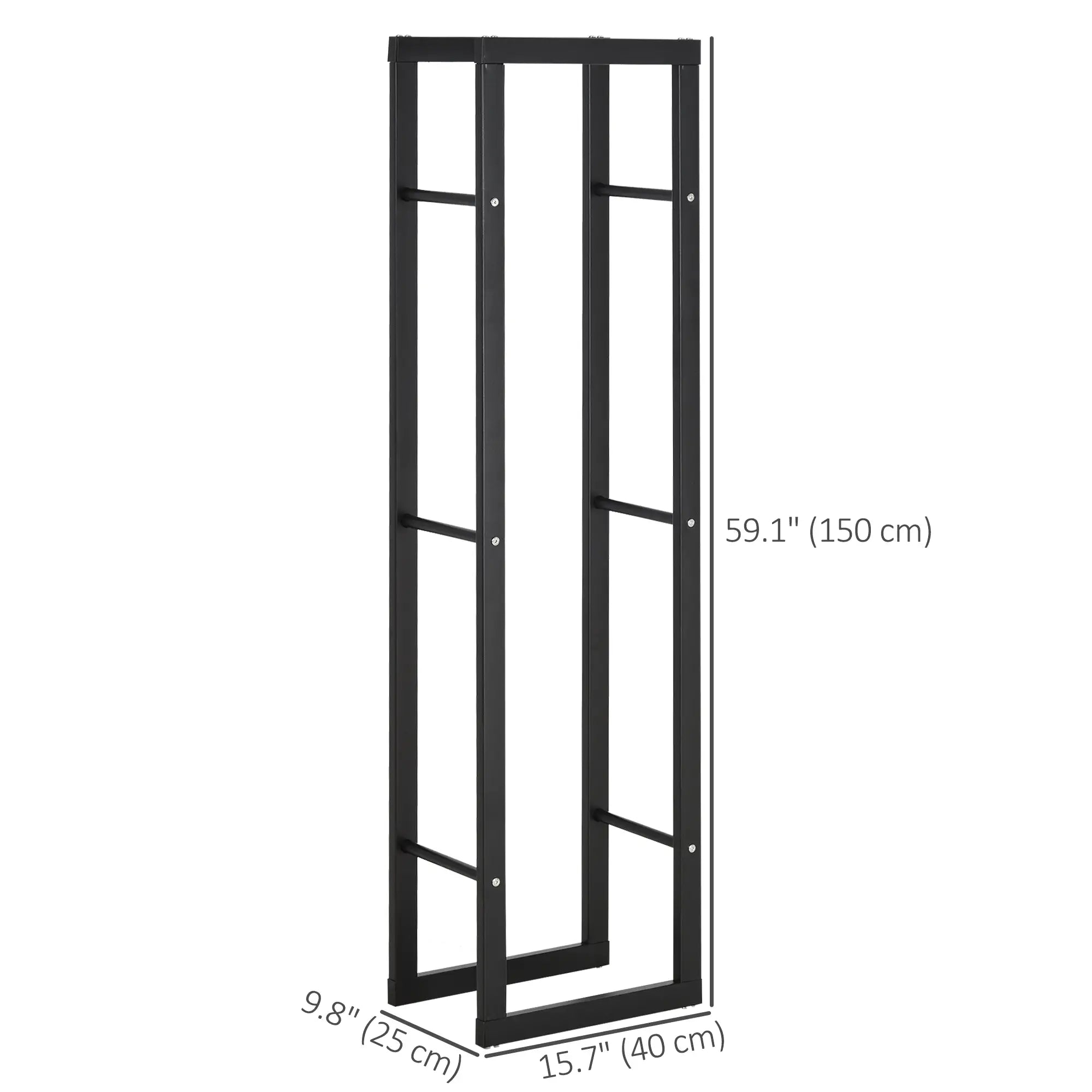 Outdoor Firewood Rack, Log Holder with Handles, 220 lbs. Capacity, 15.7