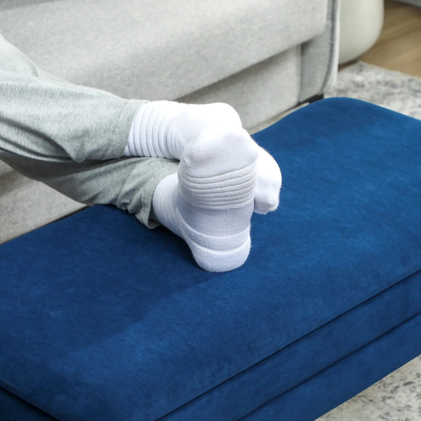 31" Velvet Storage Ottoman, Bed Bench With Steel Legs, Foot Stool, Velvet Storage Ottomans & Benches at Gallery Canada