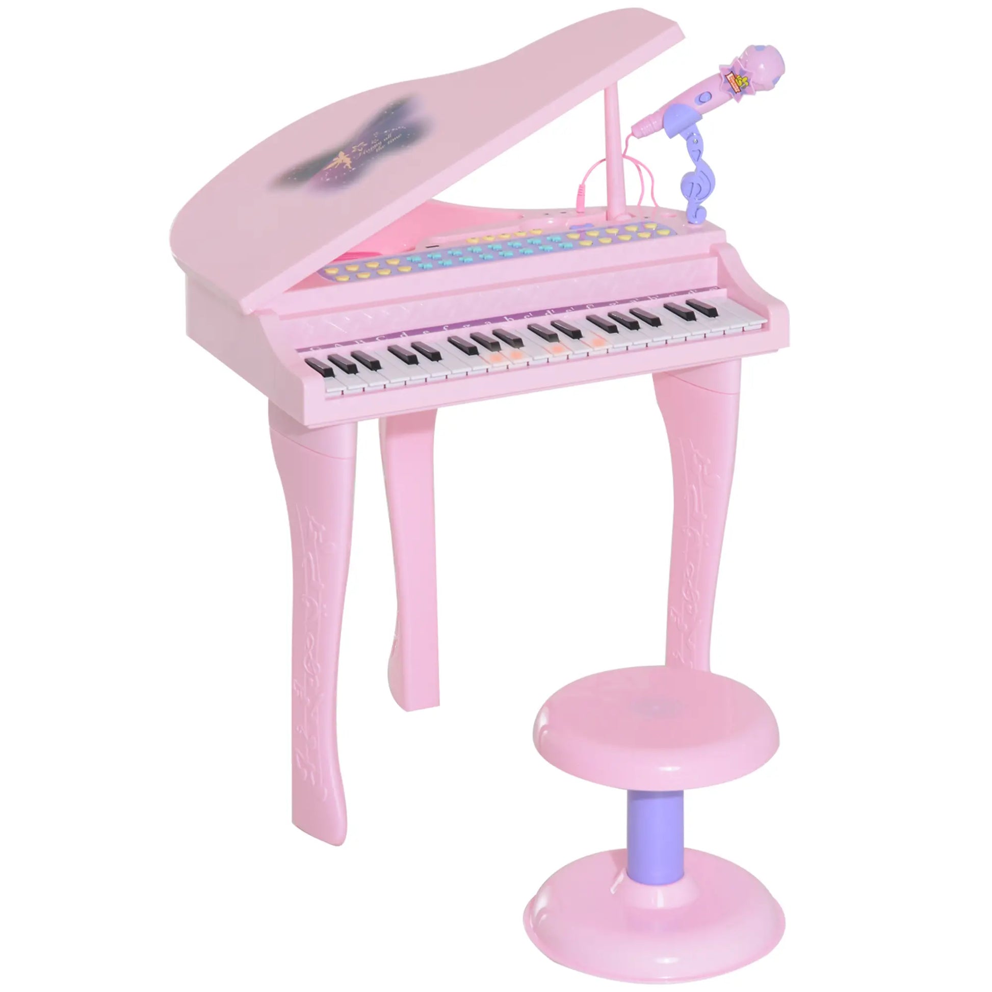 Mini Electronic Piano, 37 Key Keyboard, Kids Toy with Microphone, Pink Electronic Musical Pianos Pink at Gallery Canada