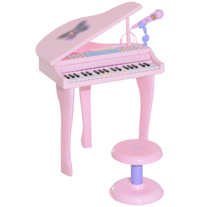 Mini Electronic Piano, 37 Key Keyboard, Kids Toy with Microphone, Pink Electronic Musical Pianos Pink at Gallery Canada