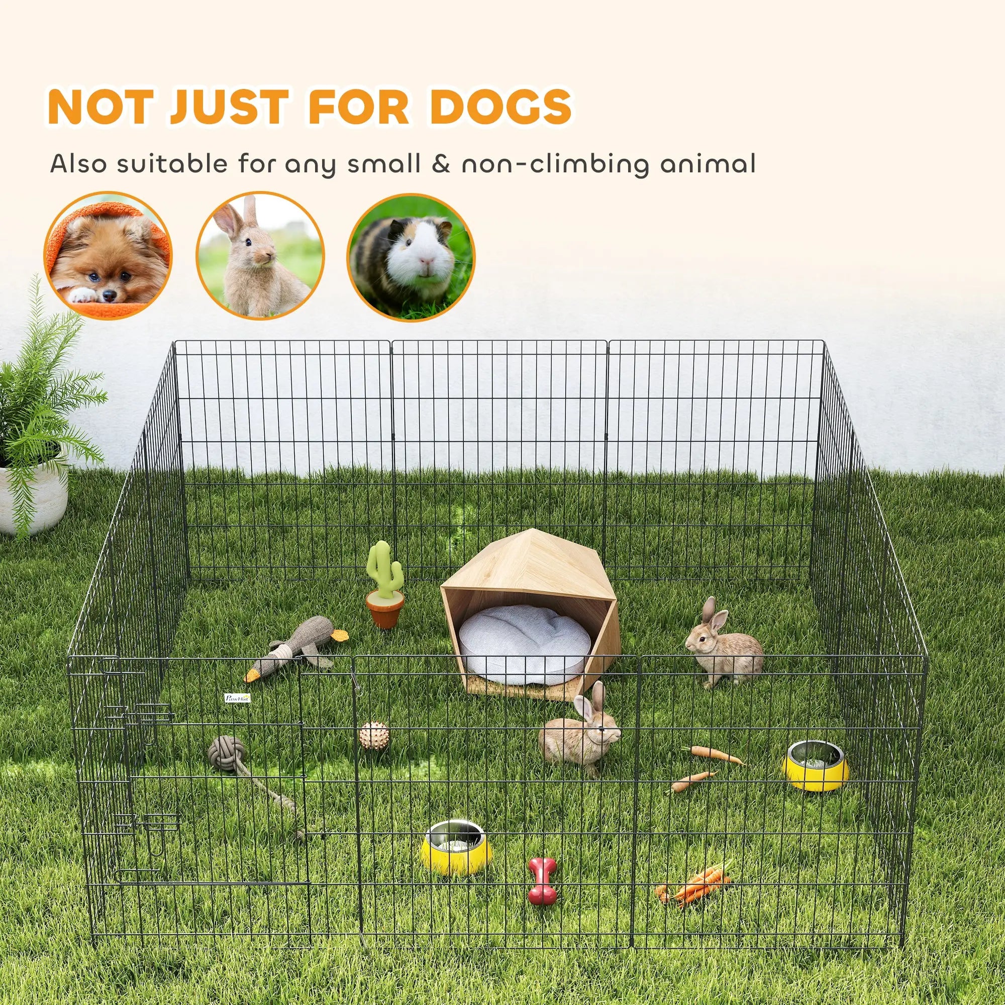 24 Inch Foldable Metal Pet Playpen, Dog Puppy Kennel Cage, 12 Panel Dog PlayPens at Gallery Canada