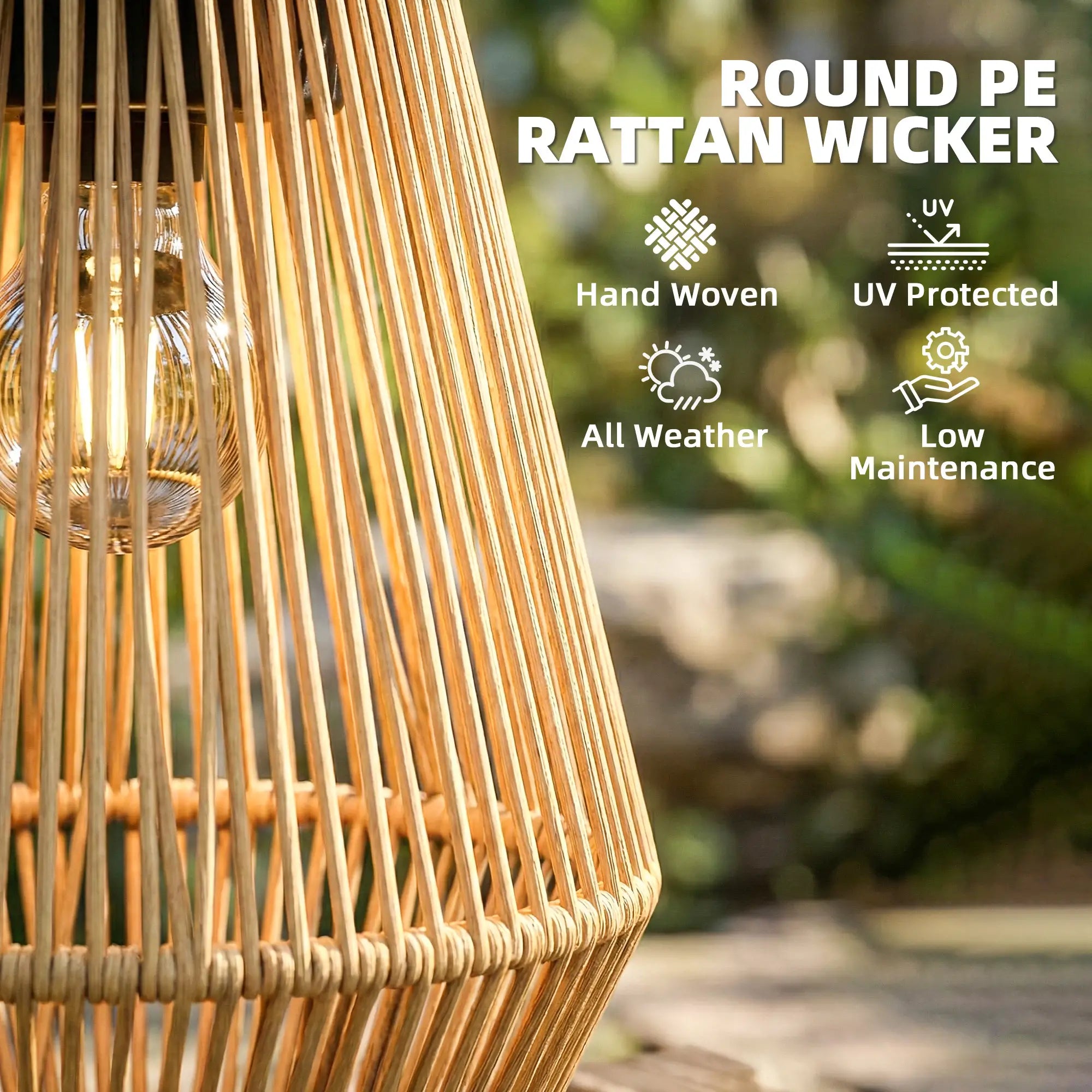 2 Pack Wicker Solar Lanterns, Outdoor Waterproof, Brown Solar Post Lamps at Gallery Canada