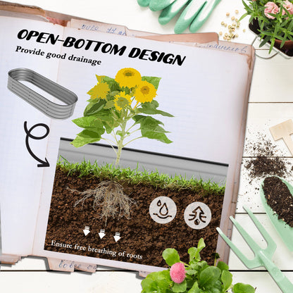 4.9 x 2 x 1ft Galvanized Raised Garden Bed, Metal Planter Box, Silver Galvanized Planter Boxes at Gallery Canada