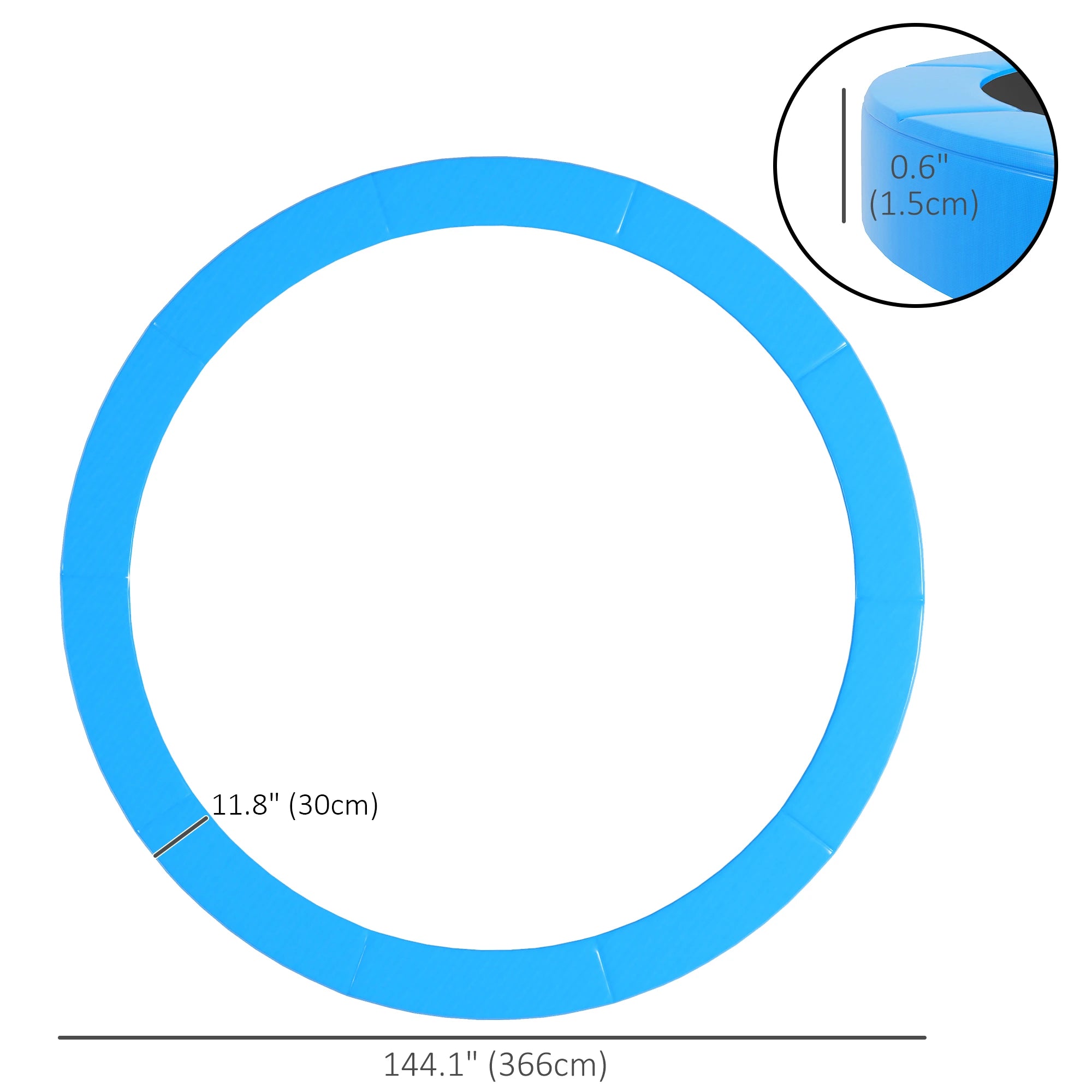 12ft Trampoline Replacement Pad, Spring Cover, EPE Foam, Light Blue Trampolines at Gallery Canada