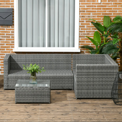 3pc Rattan Wicker Outdoor Furniture Set, Loveseats, Coffee Table, Grey Patio Furniture Sets at Gallery Canada