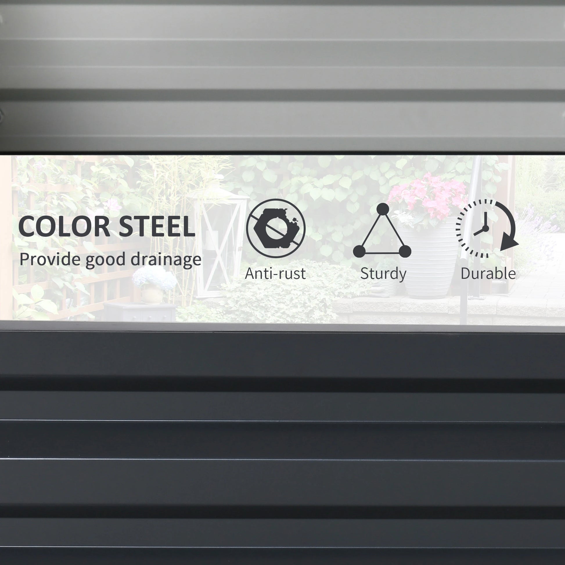 Galvanized Raised Garden Bed, Outdoor Planter Box, 4' x 2' x 1', Grey Galvanized Planter Boxes at Gallery Canada