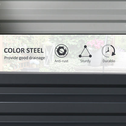 Galvanized Raised Garden Bed, Outdoor Planter Box, 4' x 2' x 1', Grey Galvanized Planter Boxes at Gallery Canada