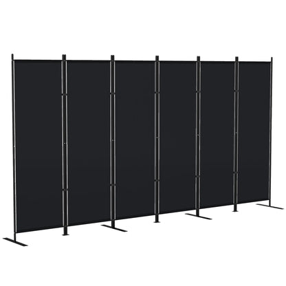 6 Ft 6 Panel Folding Room Divider, Portable Privacy Screen, Black Room Dividers at Gallery Canada