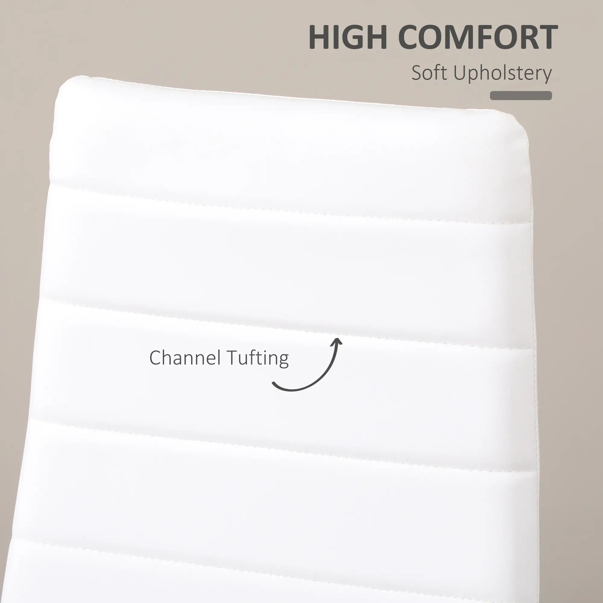 Modern Upholstered PU Leather Dining Chairs, Set of 6, White Bar Stools at Gallery Canada