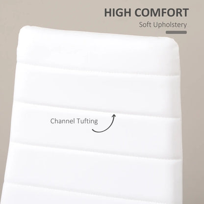 Modern Upholstered PU Leather Dining Chairs, Set of 6, White Bar Stools at Gallery Canada