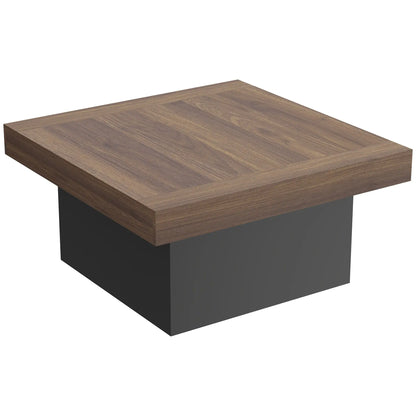 Square Coffee Table with LED Lights, 35-inch, Walnut Coffee Tables at Gallery Canada