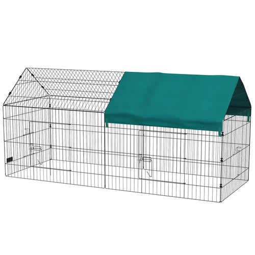 87 Small Animal Cage With Roof, Indoor Outdoor Use, Green