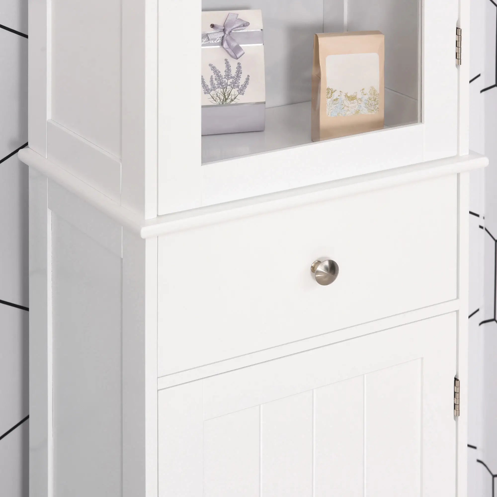 Tall Bathroom Storage Cabinet, 2 Doors, Adjustable Shelves, White Bathroom Cabinets at Gallery Canada