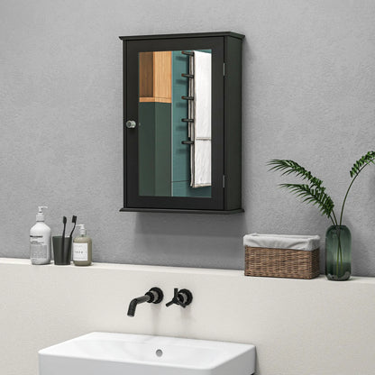 Wall Mounted Bathroom Mirror Cabinet with Shelves, Black Mirror Medicine Cabinets at Gallery Canada