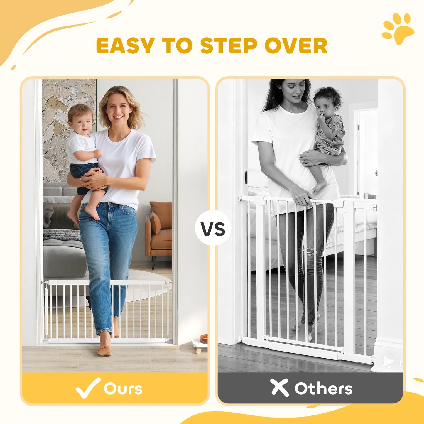 26-37 Inch Dog Gate, Adjustable Pet Gate, 18 Inch Tall, White Pet Gates at Gallery Canada