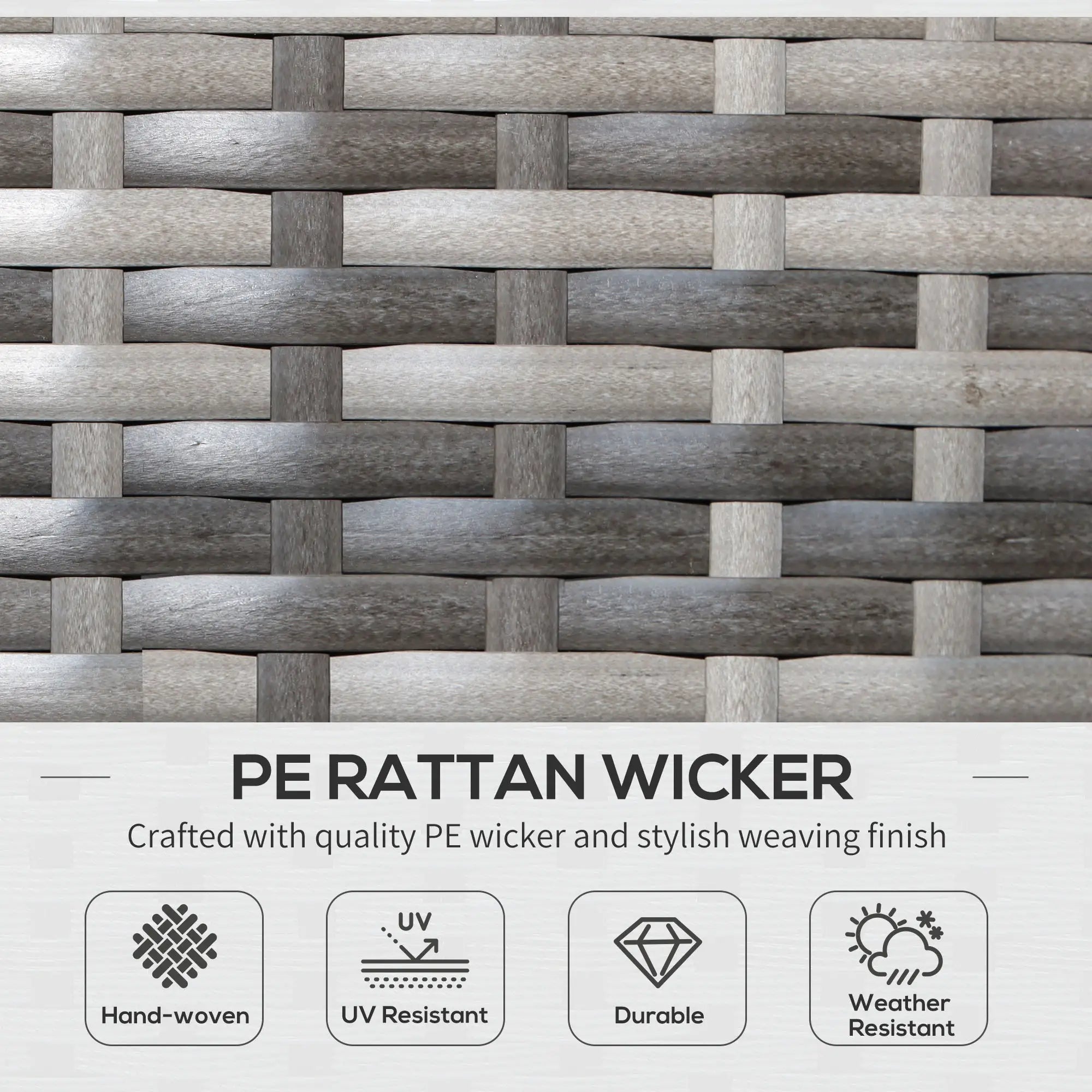 3-Piece Wicker Patio Set, Rattan Bistro with Coffee Table, Cushions, Blue Bistro Sets at Gallery Canada