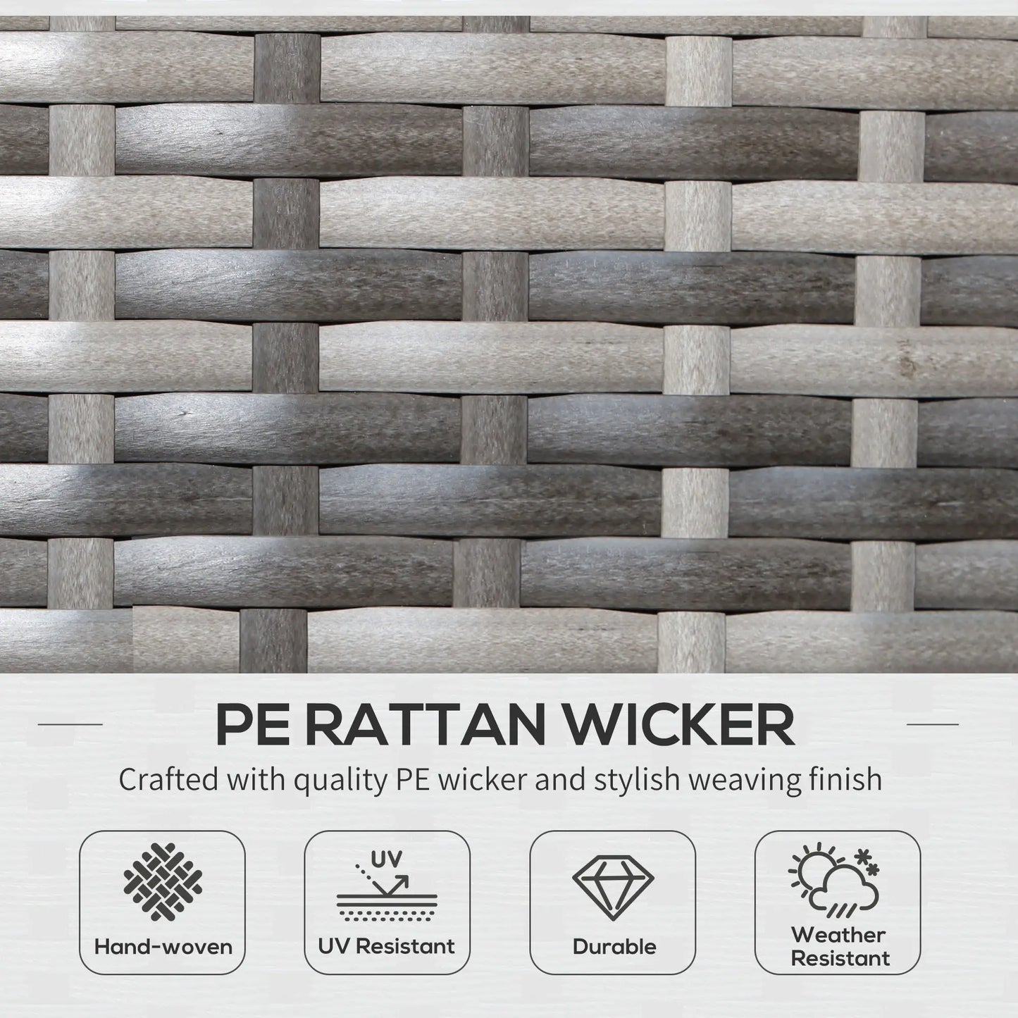 3-Piece Wicker Patio Set, Rattan Bistro with Coffee Table, Cushions, Blue Bistro Sets at Gallery Canada