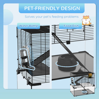 Hamster Cage, Gerbil Cage with Glass Basin, Small, Black Hamster Cages at Gallery Canada