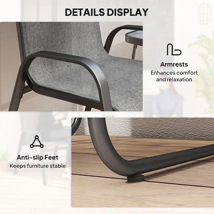 Outdoor Bistro Set, 3-Piece Patio Set, Mesh Fabric, Light Grey Bistro Sets at Gallery Canada