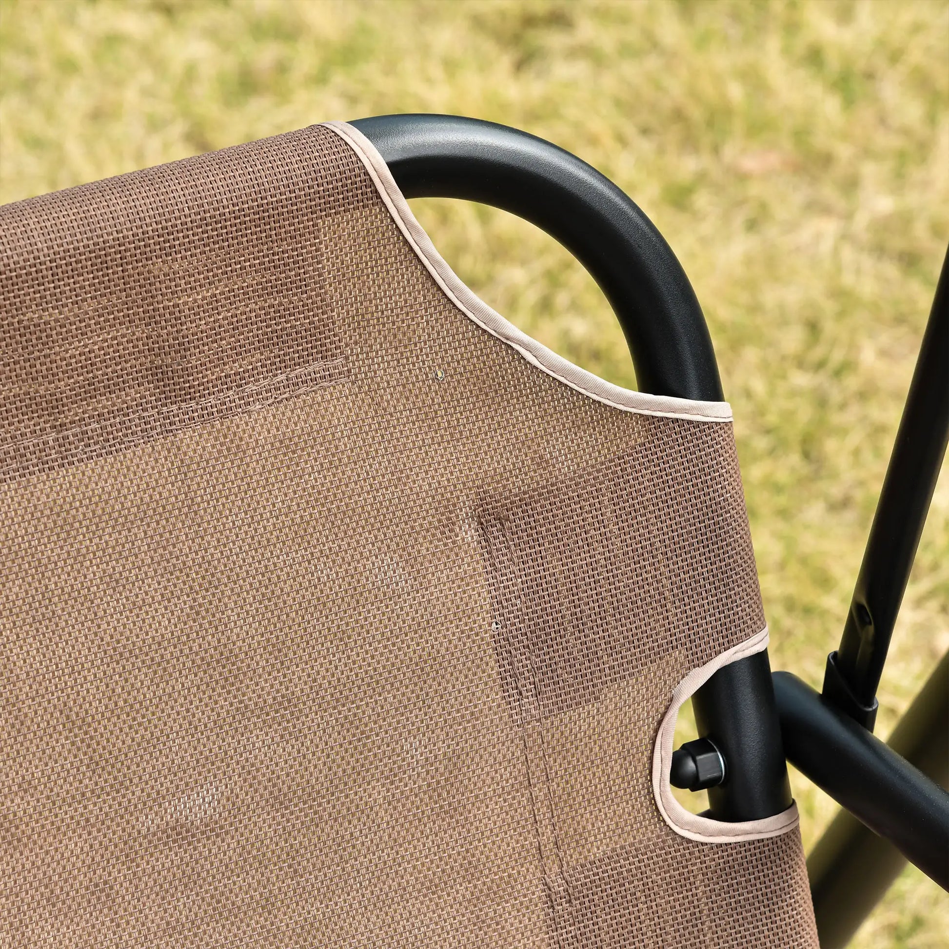 2-Person Porch Swing Chair, Adjustable Canopy, Breathable Seat, Brown Patio Swings with Stand at Gallery Canada