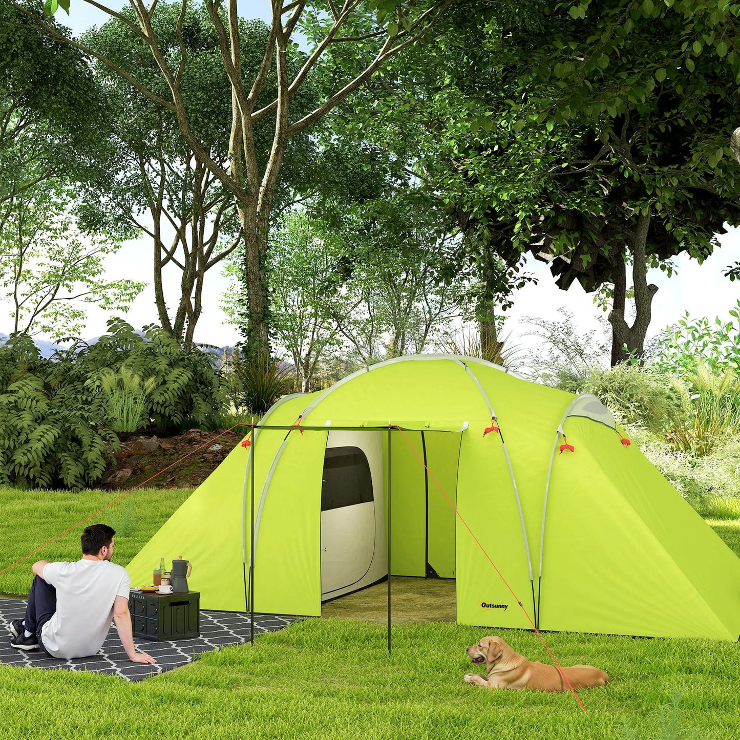 4-6 Person Camping Tent, 2000mm Waterproof, 2 Bedrooms, Living Area Camping Tents at Gallery Canada