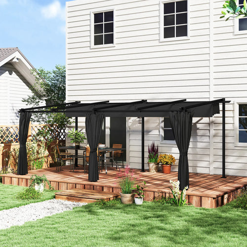 10' x 20' Metal Retractable Pergola Canopy, Outdoor Gazebo UPF30+ Sun Shade