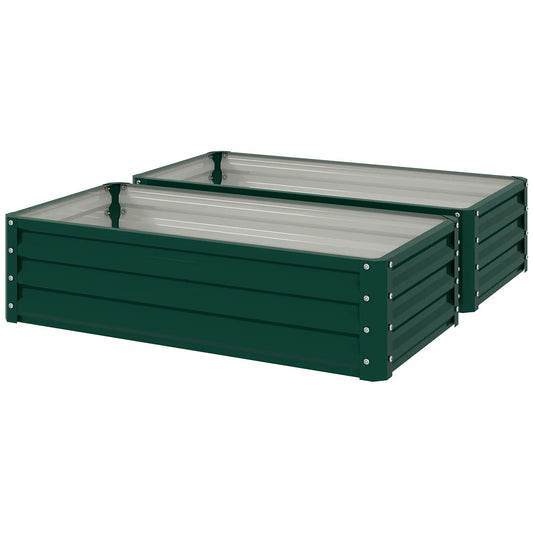 4' x 2' x 1' Raised Garden Bed, Set of 2 Galvanized Planter Box Galvanized Planter Boxes Green at Gallery Canada