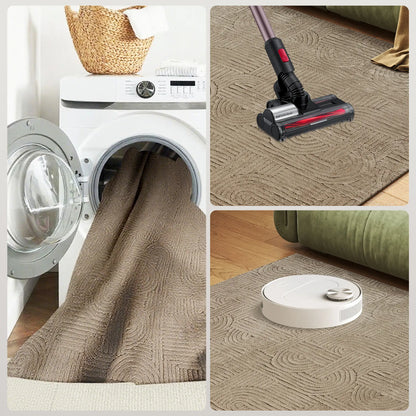 5x7 Faux Fur Rug, Non-Slip Carpet for Living Room, Bedroom, Tan Area Rugs at Gallery Canada