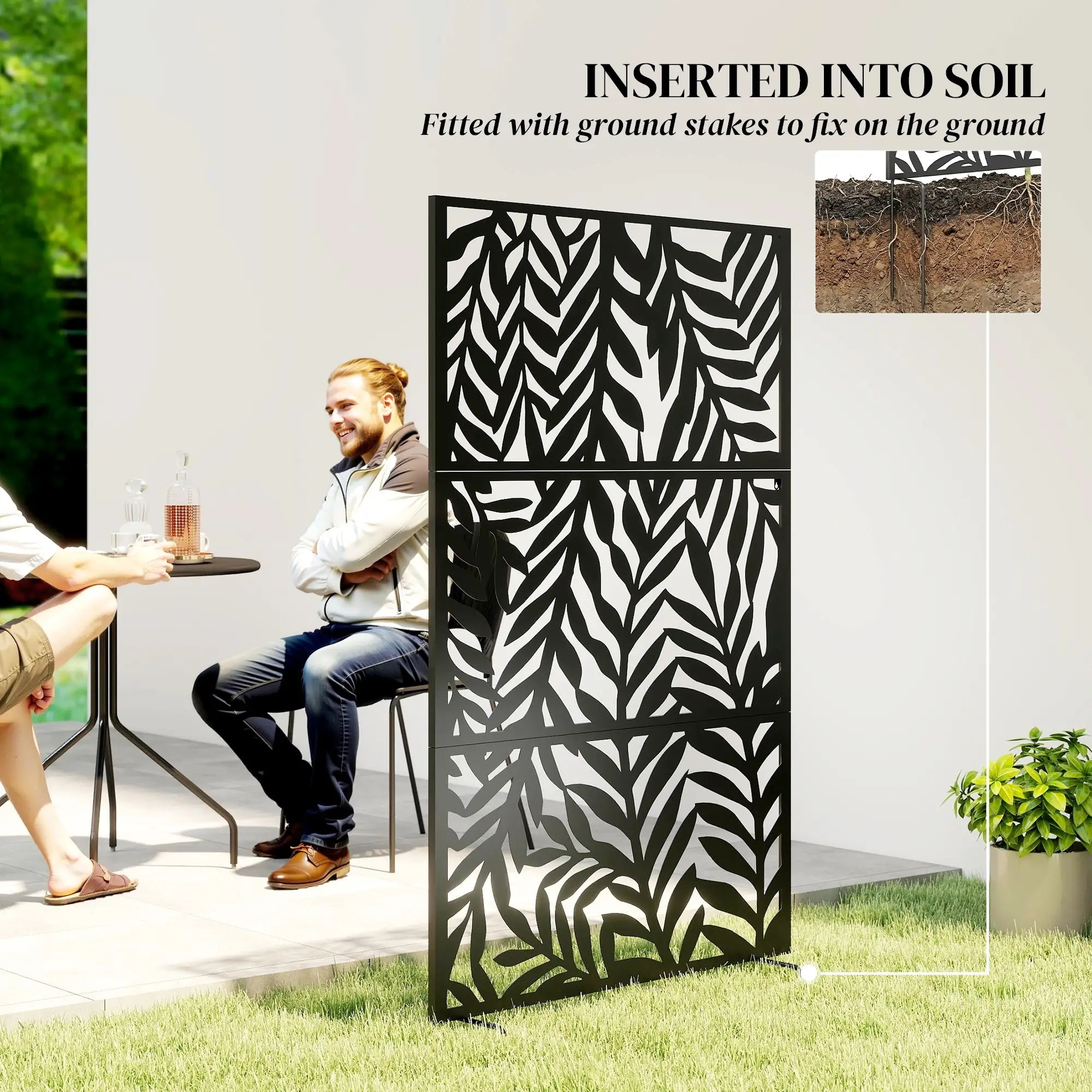 Metal Outdoor Privacy Screen, 72